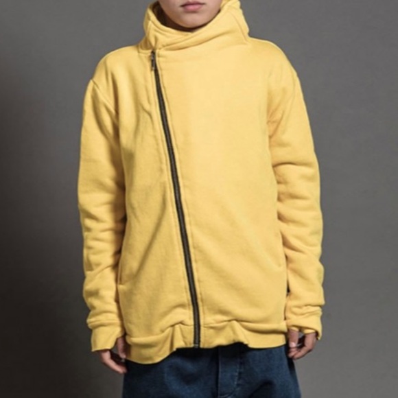 Nununu SAY WHAT? Biker Fleece Jacket Dusty Yellow Youth Size 12/14 NWT